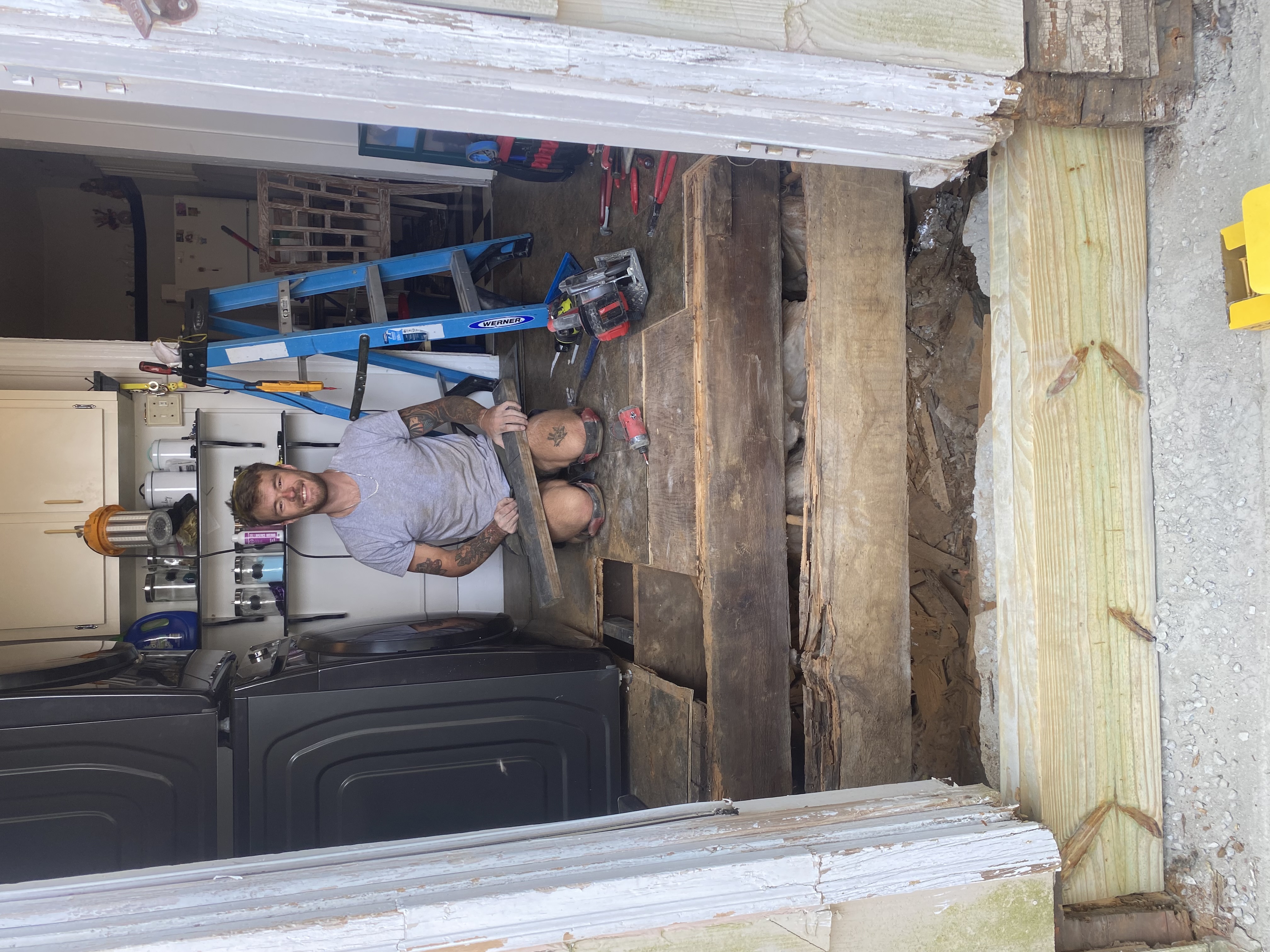 Joe Colder, owner of Twenty Eight Construction, working on a project